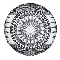 All White Tonga Malo e lelei Spare Tire Cover Vintage Ngatu Tribal Pattern - Polynesian Pride