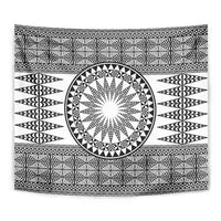 All White Tonga Malo e lelei Tapestry Vintage Ngatu Tribal Pattern - Polynesian Pride