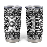 All White Tonga Malo e lelei Tumbler Cup Vintage Ngatu Tribal Pattern LT9 White - Polynesian Pride