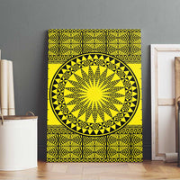 All Yellow Tonga Malo e lelei Canvas Wall Art Vintage Ngatu Tribal Pattern - Polynesian Pride