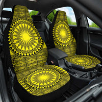 All Yellow Tonga Malo e lelei Car Seat Cover Vintage Ngatu Tribal Pattern - Polynesian Pride