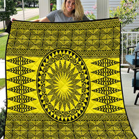 All Yellow Tonga Malo e lelei Quilt Vintage Ngatu Tribal Pattern - Polynesian Pride