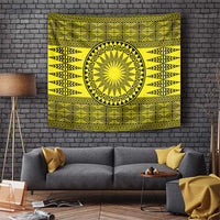 All Yellow Tonga Malo e lelei Tapestry Vintage Ngatu Tribal Pattern LT9 Yellow - Polynesian Pride