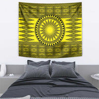 All Yellow Tonga Malo e lelei Tapestry Vintage Ngatu Tribal Pattern LT9 - Polynesian Pride