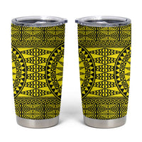 All Yellow Tonga Malo e lelei Tumbler Cup Vintage Ngatu Tribal Pattern LT9 Yellow - Polynesian Pride