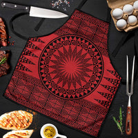 All Red Tonga Malo e lelei Apron Vintage Ngatu Tribal Pattern - Polynesian Pride
