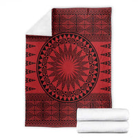 All Red Tonga Malo e lelei Blanket Vintage Ngatu Tribal Pattern - Polynesian Pride