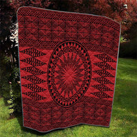 All Red Tonga Malo e lelei Quilt Vintage Ngatu Tribal Pattern - Polynesian Pride