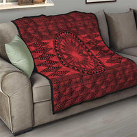 All Red Tonga Malo e lelei Quilt Vintage Ngatu Tribal Pattern - Polynesian Pride