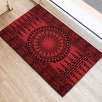 All Red Tonga Malo e lelei Rubber Doormat Vintage Ngatu Tribal Pattern LT9 - Polynesian Pride