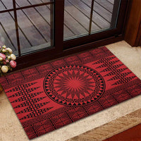 All Red Tonga Malo e lelei Rubber Doormat Vintage Ngatu Tribal Pattern LT9 - Polynesian Pride