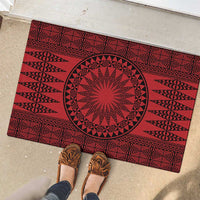 All Red Tonga Malo e lelei Rubber Doormat Vintage Ngatu Tribal Pattern LT9 - Polynesian Pride