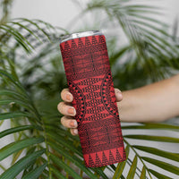 All Red Tonga Malo e lelei Skinny Tumbler Vintage Ngatu Tribal Pattern LT9 - Polynesian Pride