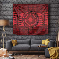 All Red Tonga Malo e lelei Tapestry Vintage Ngatu Tribal Pattern LT9 Red - Polynesian Pride