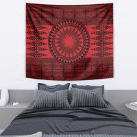 All Red Tonga Malo e lelei Tapestry Vintage Ngatu Tribal Pattern LT9 - Polynesian Pride
