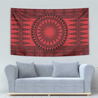 All Red Tonga Malo e lelei Tapestry Vintage Ngatu Tribal Pattern LT9 - Polynesian Pride