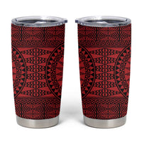 All Red Tonga Malo e lelei Tumbler Cup Vintage Ngatu Tribal Pattern LT9 Red - Polynesian Pride