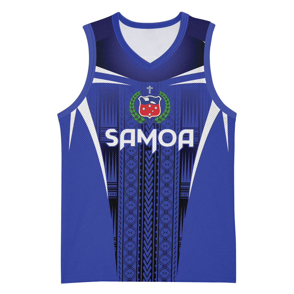 2026 Rugby Nations Series Custom Manu Samoa Basketball Jersey LT9 Unisex Blue - Polynesian Pride