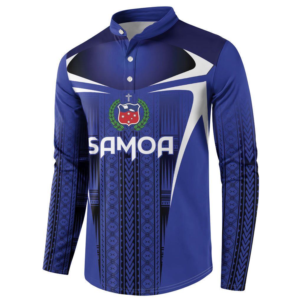 2026 Rugby Nations Series Custom Manu Samoa Button Sweatshirt LT9 - Polynesian Pride