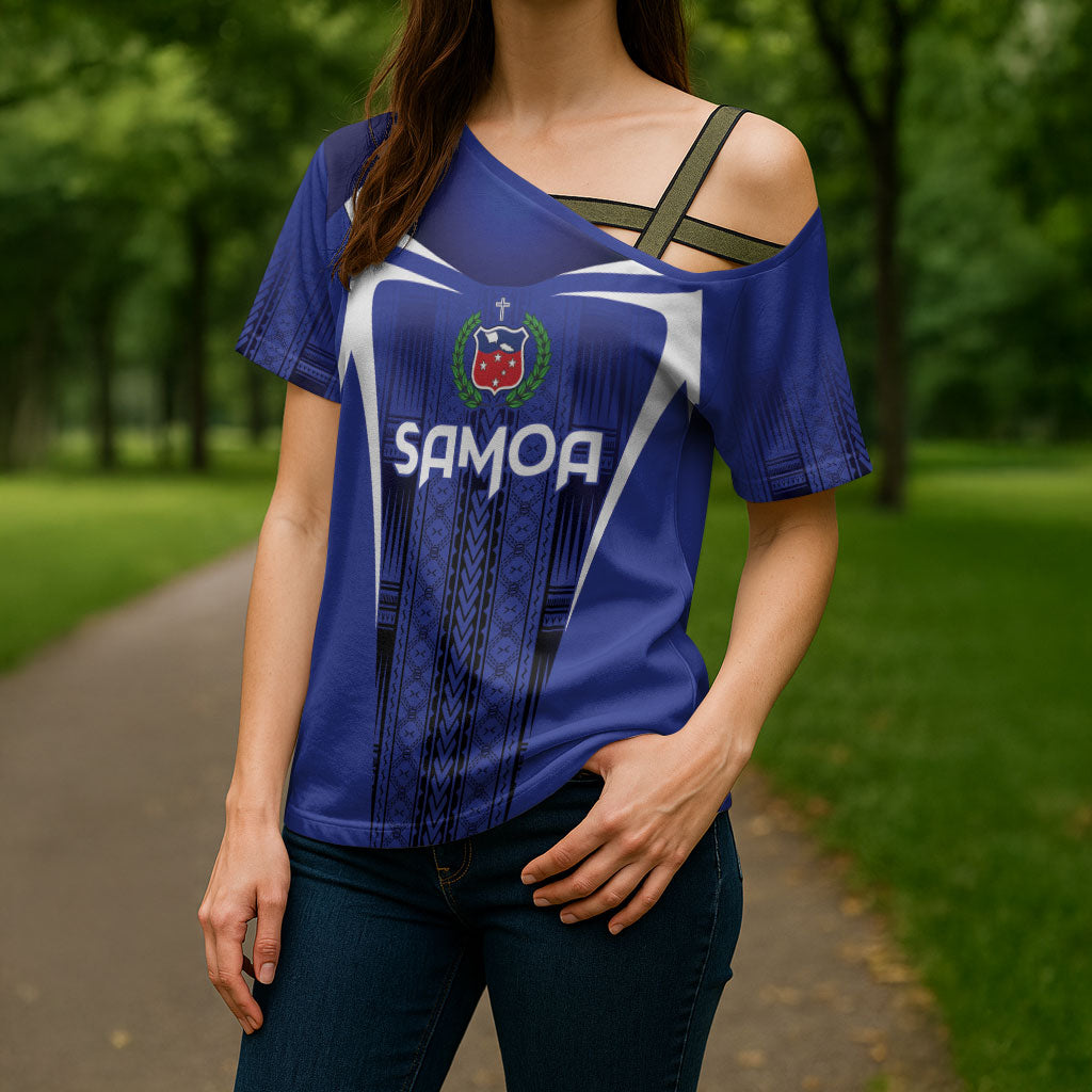 2026 Rugby Nations Series Custom Manu Samoa Cross Shoulder Shirt LT9 - Polynesian Pride
