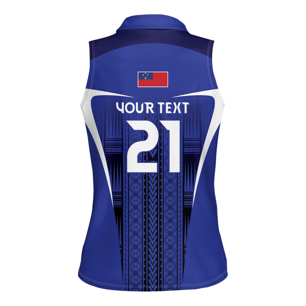 2026 Rugby Nations Series Custom Manu Samoa Women Sleeveless Polo Shirt LT9 - Polynesian Pride