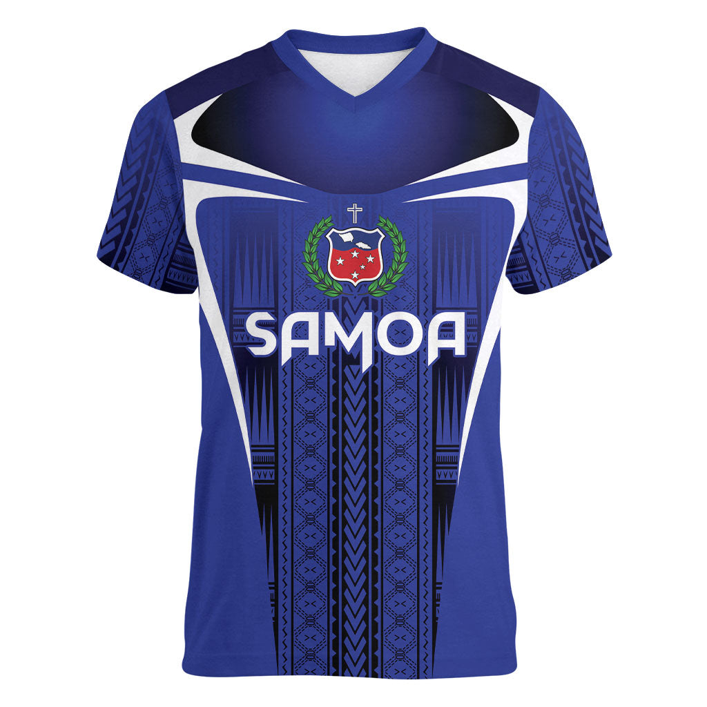 2026 Rugby Nations Series Custom Manu Samoa Women V-Neck T-Shirt