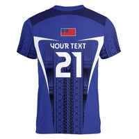 2026 Rugby Nations Series Custom Manu Samoa Women V-Neck T-Shirt LT9 - Polynesian Pride