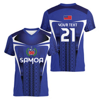 2026 Rugby Nations Series Custom Manu Samoa Women V-Neck T-Shirt LT9 - Polynesian Pride