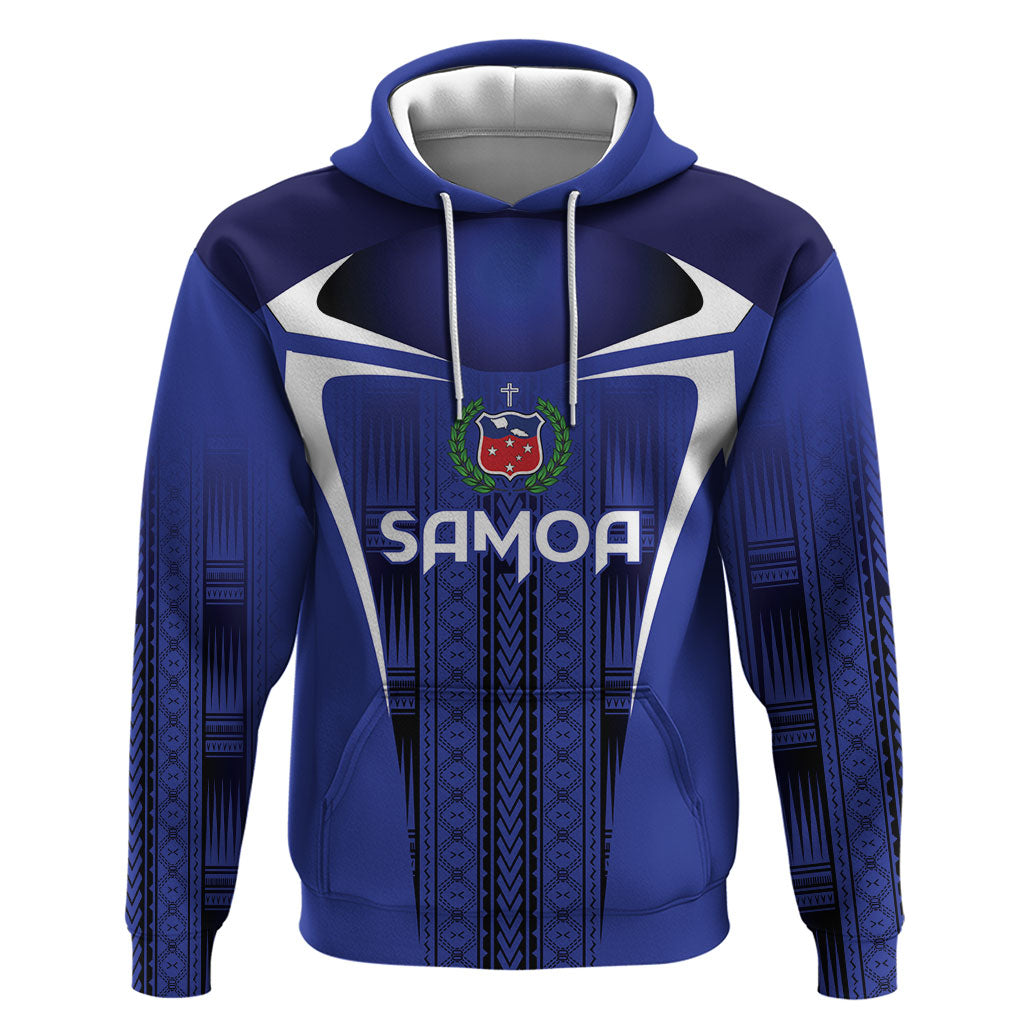 2026 Rugby Nations Series Custom Manu Samoa Zip Hoodie LT9 Pullover Hoodie Blue - Polynesian Pride