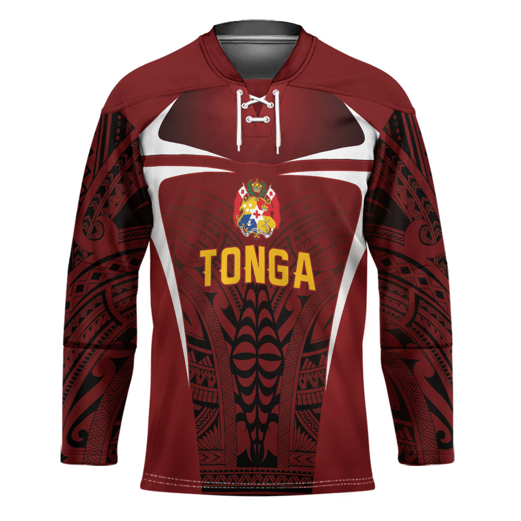 2026 Rugby Nations Series Custom Tonga Ikale Tahi Hockey Jersey LT9 Unisex Red - Polynesian Pride