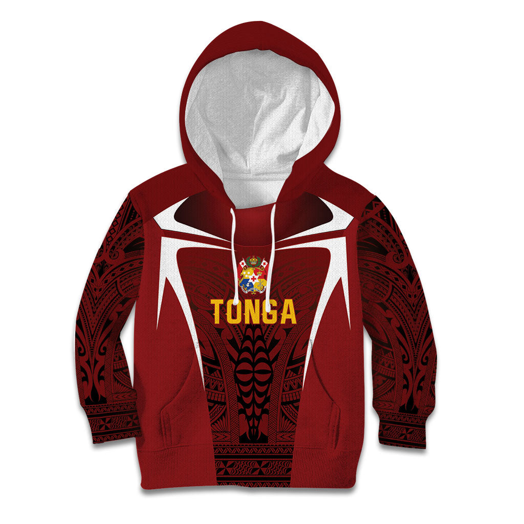 2026 Rugby Nations Series Custom Tonga Ikale Tahi Kid Hoodie LT9 Hoodie Red - Polynesian Pride