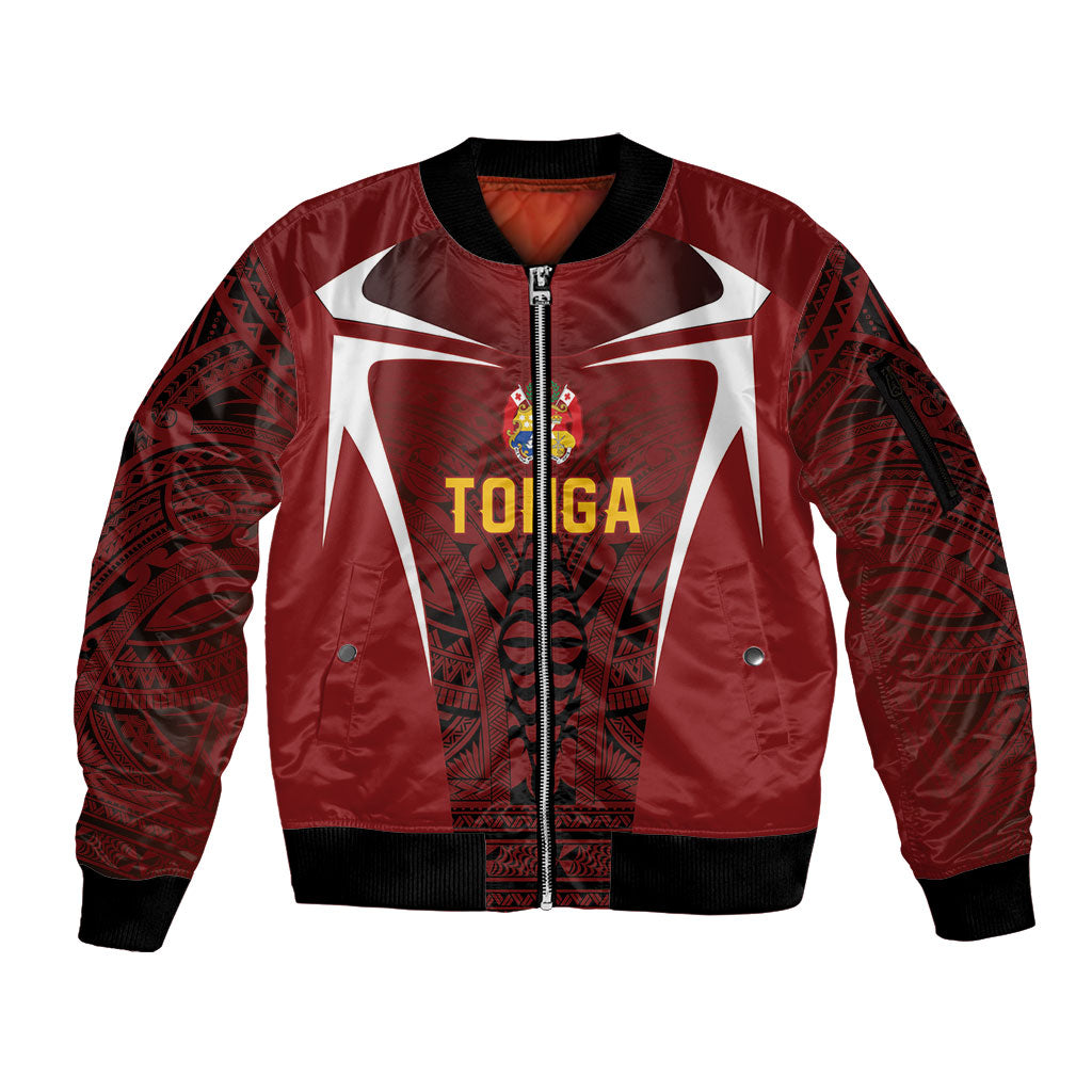 2026 Rugby Nations Series Custom Tonga Ikale Tahi Sleeve Zip Bomber Jacket LT9 Unisex Red - Polynesian Pride
