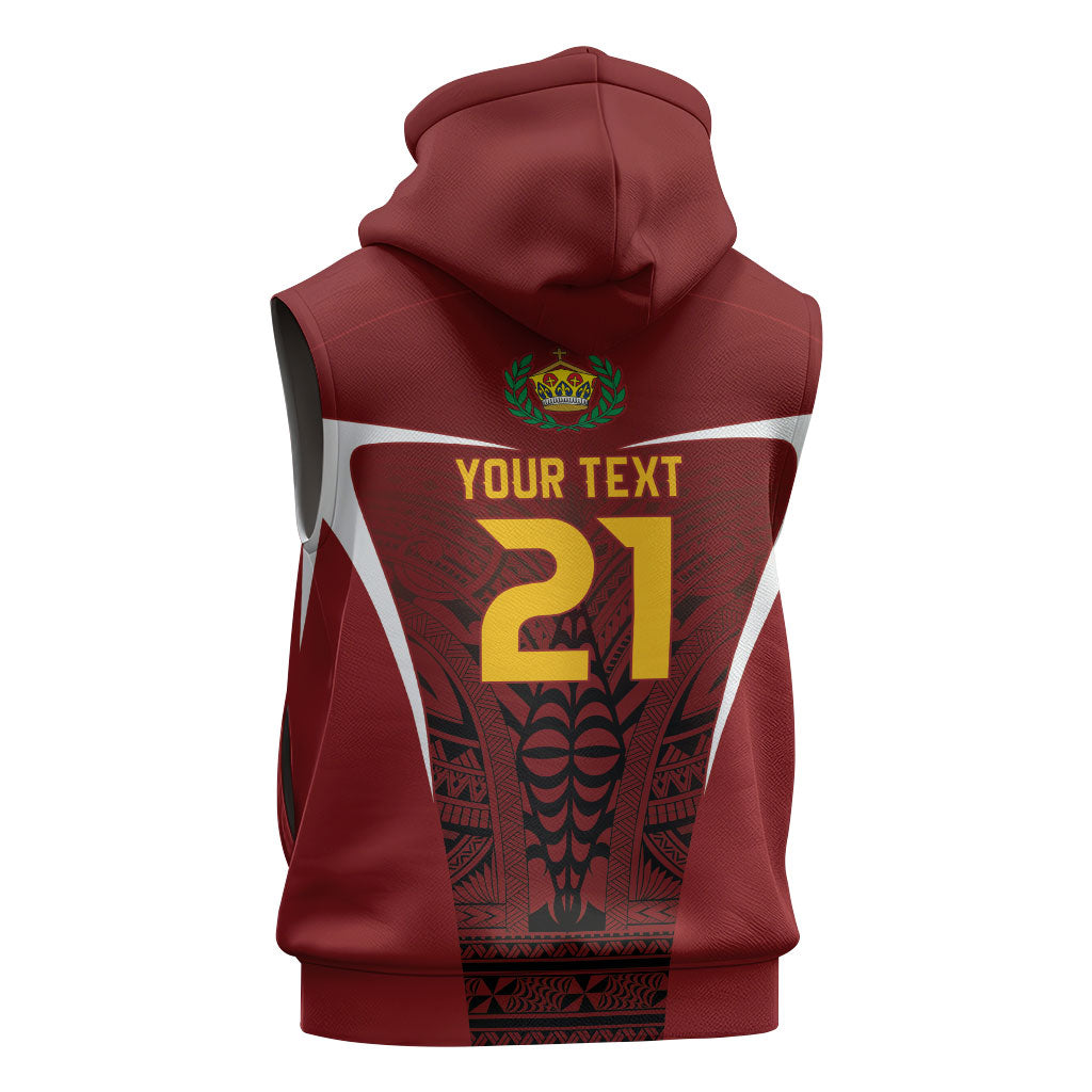 2026 Rugby Nations Series Custom Tonga Ikale Tahi Sleeveless Zip Hoodie LT9 - Polynesian Pride