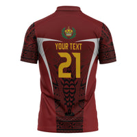 2026 Rugby Nations Series Custom Tonga Ikale Tahi Zipper Polo Shirt LT9 - Polynesian Pride