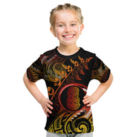 New Zealand Kid T Shirt Aotearoa Hei-Tiki Maori Fern Tattoo Arty LT9 Reggae - Polynesian Pride