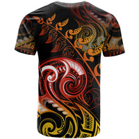 New Zealand T Shirt Aotearoa Hei-Tiki Maori Fern Tattoo Arty LT9 - Polynesian Pride
