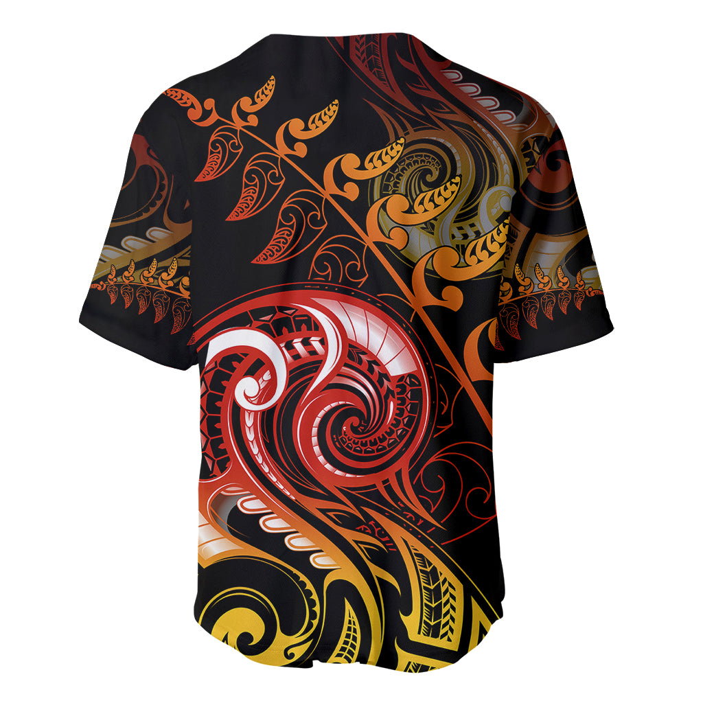 New Zealand Baseball Jersey Aotearoa Kiwi Bird Maori Fern Tattoo Arty LT9 - Polynesian Pride