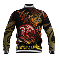 New Zealand Baseball Jacket Aotearoa Manaia Maori Fern Tattoo Arty LT9 - Polynesian Pride