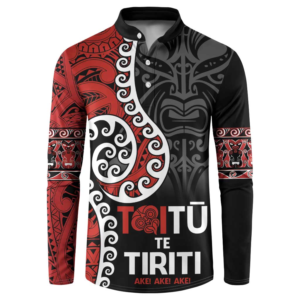 Honour The Treaty New Zealand Button Sweatshirt Toitu Te Tiriti Ake!Ake!Ake!