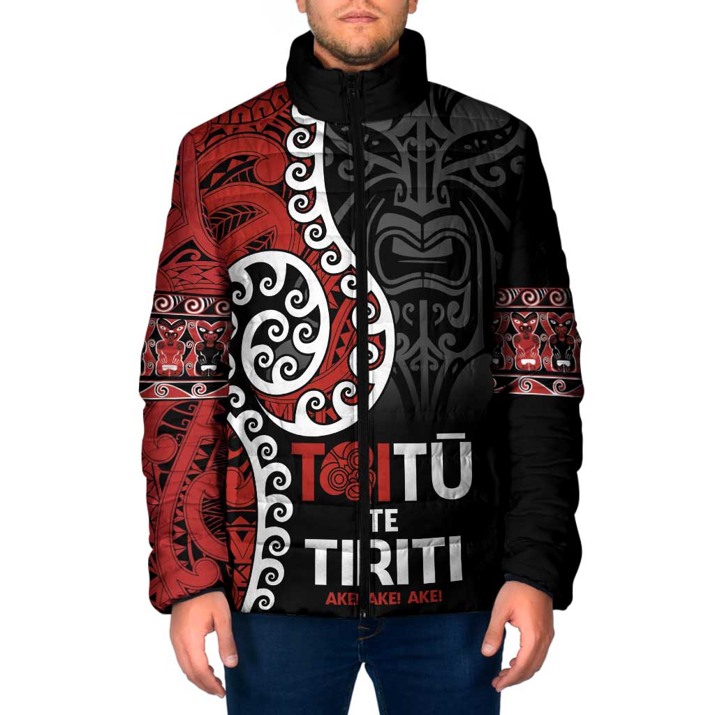 Honour The Treaty New Zealand Padded Jacket Toitu Te Tiriti Ake Ake Ake - Polynesian Pride