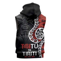 Honour The Treaty New Zealand Sleeveless Hoodie Toitu Te Tiriti Ake Ake Ake - Polynesian Pride