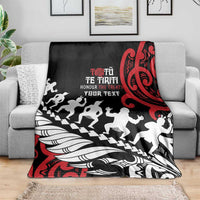 Honour The Treaty New Zealand Personalised Blanket Toitu Te Tiriti Half Fern with Haka dance