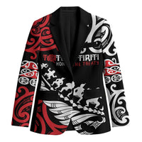 Honour The Treaty New Zealand Personalised Blazer Toitu Te Tiriti Half Fern Haka Dance - Polynesian Pride