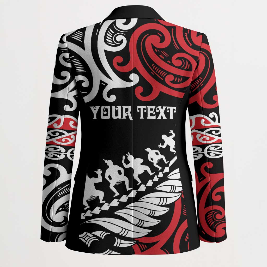 Honour The Treaty New Zealand Personalised Blazer Toitu Te Tiriti Half Fern Haka Dance - Polynesian Pride