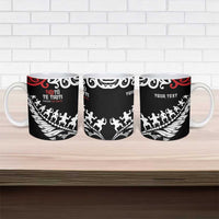 Honour The Treaty New Zealand Personalised Ceramic Mug Toitu Te Tiriti Half Fern Haka Dance - Polynesian Pride