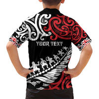 Honour The Treaty New Zealand Personalised Kid Hawaiian Shirt Toitu Te Tiriti Half Fern with Haka dance LT9 - Polynesian Pride