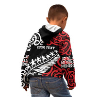 Honour The Treaty New Zealand Personalised Kid Hoodie Toitu Te Tiriti Half Fern with Haka dance