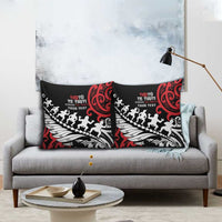 Honour The Treaty New Zealand Personalised Pillow Cover Toitu Te Tiriti Half Fern Haka Dance - Polynesian Pride