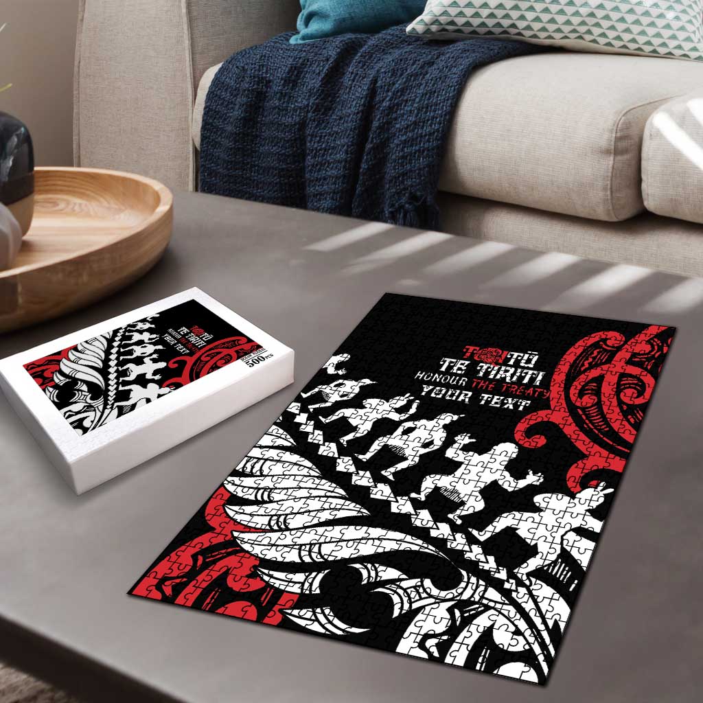 Honour The Treaty New Zealand Personalised Puzzle Toitu Te Tiriti Half Fern Haka Dance - Polynesian Pride