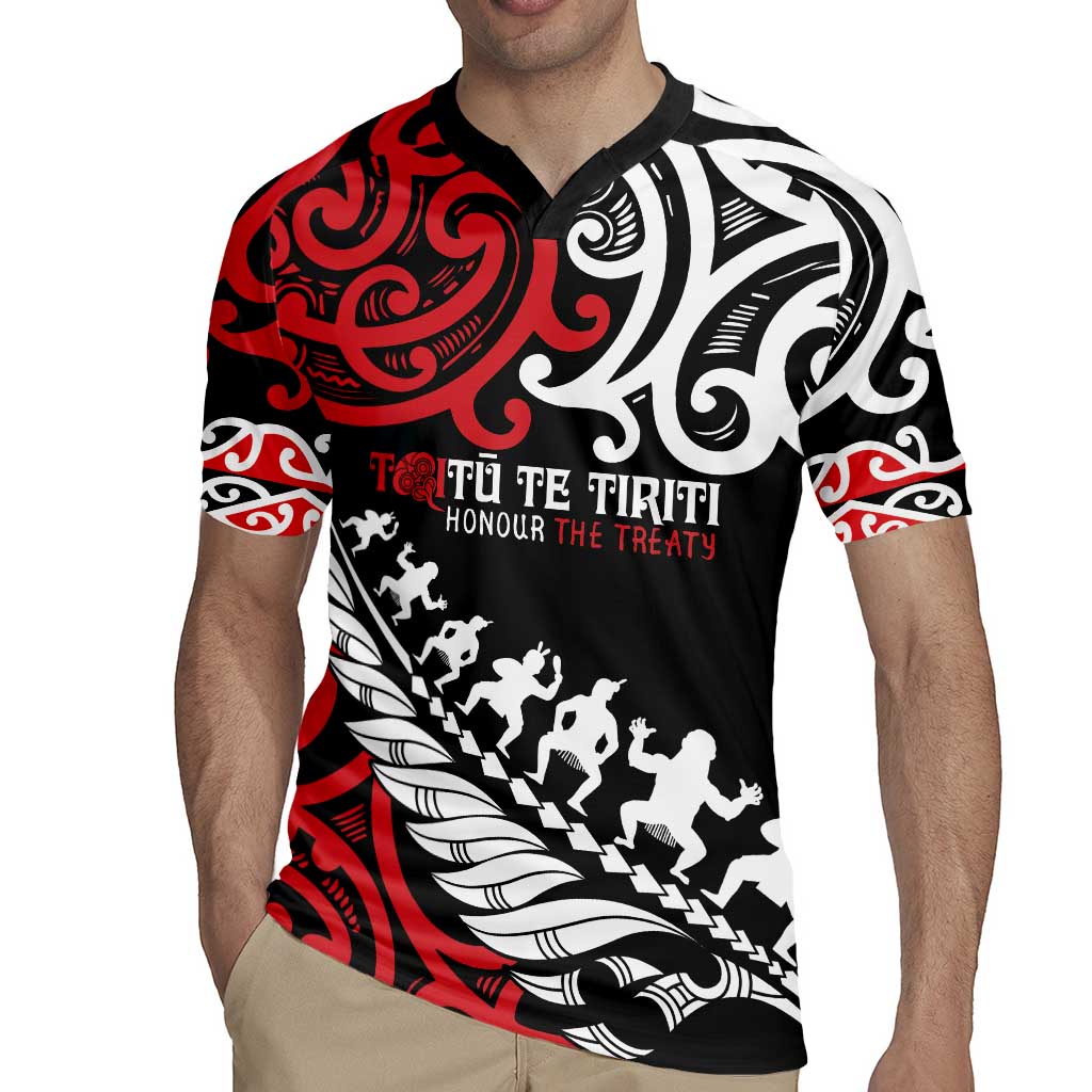 Honour The Treaty New Zealand Personalised Rugby Jersey Toitu Te Tiriti Half Fern with Haka dance